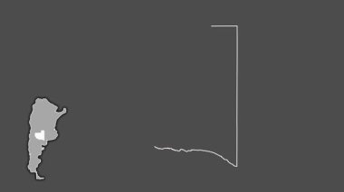 La Pampa - Arjantin vilayeti, çıkarılmış ve izole edilmiş. Gri Tonlama