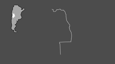 Mendoza - Arjantin vilayeti, çıkarılmış ve izole edilmiş. Gri Tonlama