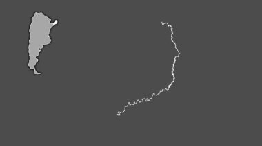 Misiones, Arjantin vilayeti, boşaltılmış ve izole edilmiş. Gri Tonlama