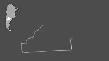 Rio Negro - Arjantin vilayeti, çıkarılmış ve izole edilmiş. Gri Tonlama