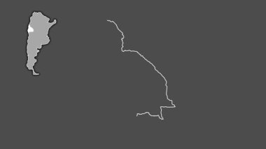 San Juan - Arjantin vilayeti, boşaltılmış ve izole edilmiş. Gri Tonlama