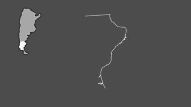 Santa Cruz, Arjantin vilayeti, boşaltılmış ve izole edilmiş. Gri Tonlama