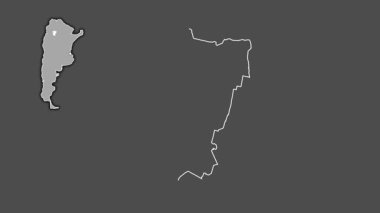 Tucuman - Arjantin vilayeti, dışlanmış ve izole edilmiş. Gri Tonlama