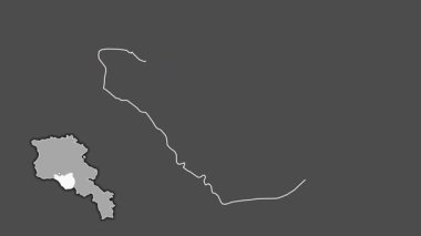 Ararat - Ermenistan ili, çıkarılmış ve izole edilmiş. Gri Tonlama