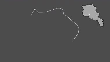 Erevan - Ermenistan şehri, boşaltılmış ve izole edilmiş. Gri Tonlama