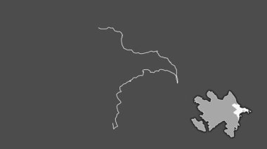 Absheron - Azerbaycan bölgesi, boşaltılmış ve izole edilmiş. Gri Tonlama