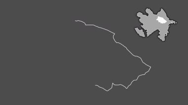 Daglig-Shirvan - Azerbaycan bölgesi, boşaltılmış ve izole edilmiş. Gri Tonlama