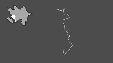 Kalbajar-Lachin - Azerbaycan bölgesi, boşaltılmış ve izole edilmiş. Gri Tonlama