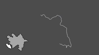 Nakhchivan - Azerbaycan bölgesi, boşaltılmış ve izole edilmiş. Gri Tonlama