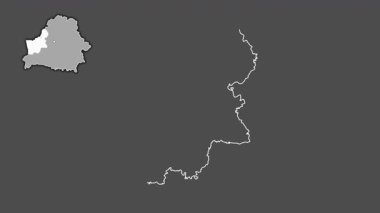 Hrodna - Belarus bölgesi, boşaltılmış ve izole edilmiş. Gri Tonlama
