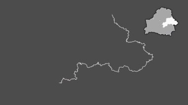 Mahilyow - Belarus bölgesi, boşaltılmış ve izole edilmiş. Gri Tonlama