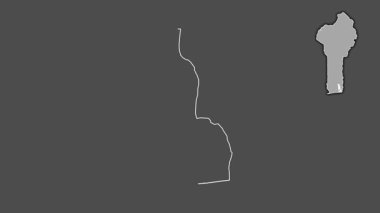 Oume - Benin Bölümü, çıkarılmış ve izole edilmiş. Gri Tonlama