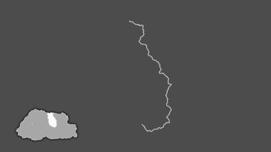 Bumthang - Bhutan bölgesi, boşaltılmış ve izole edilmiş. Gri Tonlama