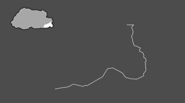 Samdrupjongkhar - Butan bölgesi, boşaltılmış ve izole edilmiş. Gri Tonlama