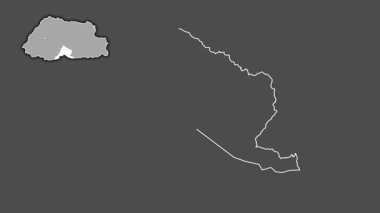 Sarpang - Bhutan bölgesi, boşaltılmış ve izole edilmiş. Gri Tonlama