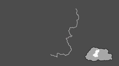 Wangduephodrang - Bhutan bölgesi, dışlanmış ve izole edilmiş. Gri Tonlama