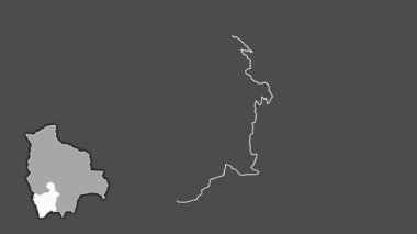 Potosi - Bolivya departmanı, çıkarılmış ve izole edilmiş. Gri Tonlama
