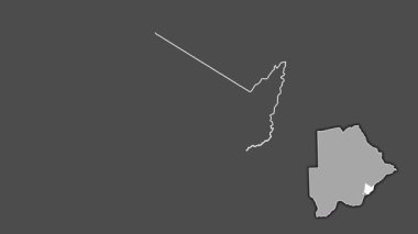 Kgatleng - Botswana bölgesi, boşaltılmış ve izole edilmiş. Gri Tonlama
