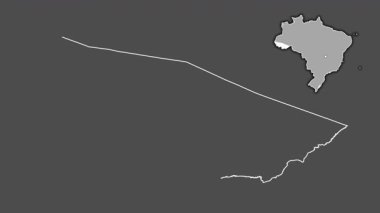 Dönüm - Brezilya eyaleti, boşaltılmış ve izole edilmiş. Gri Tonlama