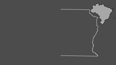 Dağıtım Federal Bölgesi - Brezilya federal bölgesi, çıkarılmış ve izole edilmiş. Gri Tonlama