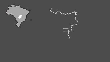 Goias - Brezilya eyaleti, dışlanmış ve izole edilmiş. Gri Tonlama