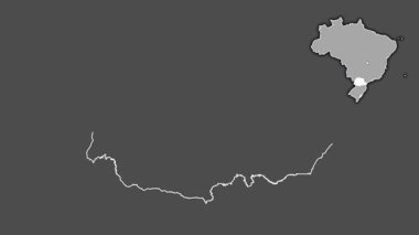 Parana - Brezilya eyaleti, dışlanmış ve izole edilmiş. Gri Tonlama