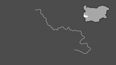 Kyustendil - Bulgaristan ili, sürülmüş ve izole edilmiş. Gri Tonlama