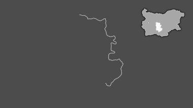 Filibe - Bulgaristan eyaleti, sürülmüş ve izole edilmiş. Gri Tonlama