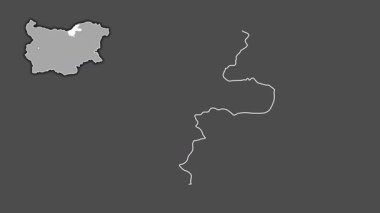 Ruse - Bulgaristan eyaleti, sürülmüş ve izole edilmiş. Gri Tonlama