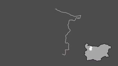 Vratsa - Bulgaristan eyaleti, sürülmüş ve izole edilmiş. Gri Tonlama