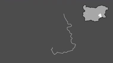 Yambol - Bulgaristan ili, sürülmüş ve izole edilmiş. Gri Tonlama