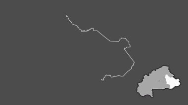 Burkina Faso bölgesi, boşaltılmış ve izole edilmiş. Gri Tonlama