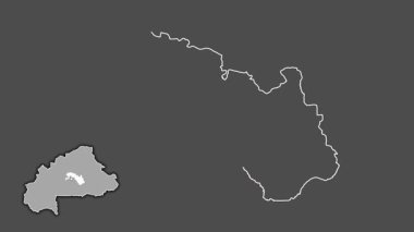 Burkina Faso 'nun plato merkezi bölgesi, boşaltılmış ve izole edilmiş. Gri Tonlama