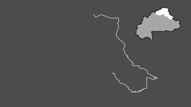Sahel - Burkina Faso bölgesi, boşaltılmış ve izole edilmiş. Gri Tonlama