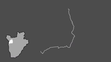 Bubanza - Burundi vilayeti, boşaltılmış ve izole edilmiş. Gri Tonlama