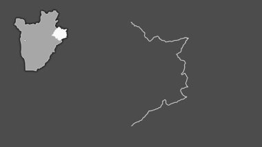 Cankuzo - Burundi ili, boşaltılmış ve izole edilmiş. Gri Tonlama