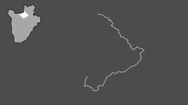 Ngozi - Burundi vilayeti, çıkarılmış ve izole edilmiş. Gri Tonlama