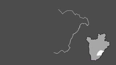 Rutana - Burundi vilayeti, boşaltılmış ve izole edilmiş. Gri Tonlama