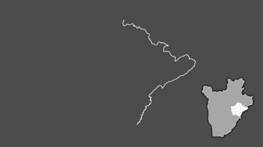 Ruyigi - Burundi ili, çıkarılmış ve izole edilmiş. Gri Tonlama