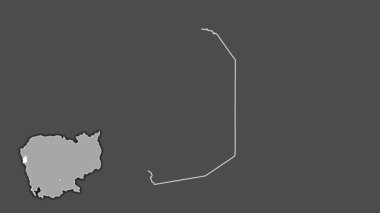 Krong Pailin - Kamboçya belediyesi, boşaltılmış ve izole edilmiş. Gri Tonlama