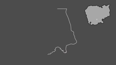 Phnom Penh - Kamboçya belediyesi, boşaltılmış ve izole edilmiş. Gri Tonlama