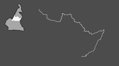 Adamaoua - Kamerun bölgesi, boşaltılmış ve izole edilmiş. Gri Tonlama