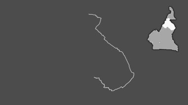 Nord - Kamerun bölgesi, boşaltılmış ve izole edilmiş. Gri Tonlama