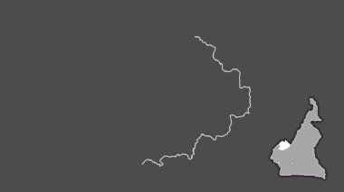 Nord-Ouest - Kamerun bölgesi, boşaltılmış ve izole edilmiş. Gri Tonlama