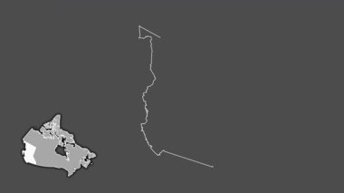 British Columbia - Kanada vilayeti, çıkarılmış ve izole edilmiş. Gri Tonlama