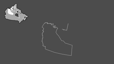 Kuzeybatı Toprakları - Kanada toprakları, çıkarılmış ve izole edilmiş. Gri Tonlama