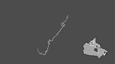 Nova Scotia, Kanada vilayeti, dışlanmış ve izole edilmiş. Gri Tonlama