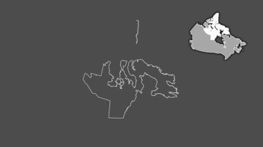 Nunavut - Kanada toprakları, sürülmüş ve izole edilmiş. Gri Tonlama