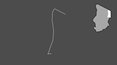 Ennedi Est - Çad bölgesi, boşaltılmış ve izole edilmiş. Gri Tonlama