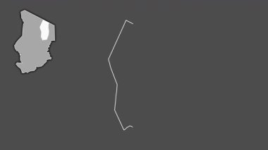 Ennedi Ouest - Çad bölgesi, boşaltılmış ve izole edilmiş. Gri Tonlama